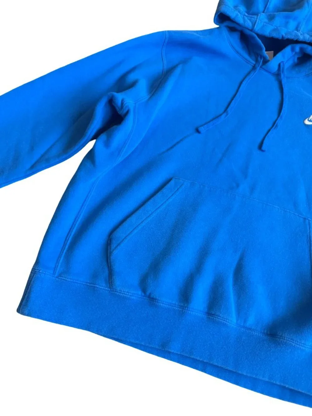 Nike Bright Blue Pullover Hoodie Sweater Hooded Cozy Cotton Size Large Men's
